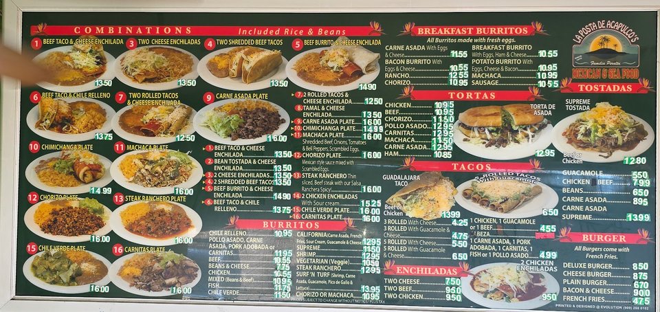 Casual Mexican restaurant interior with warm lighting.